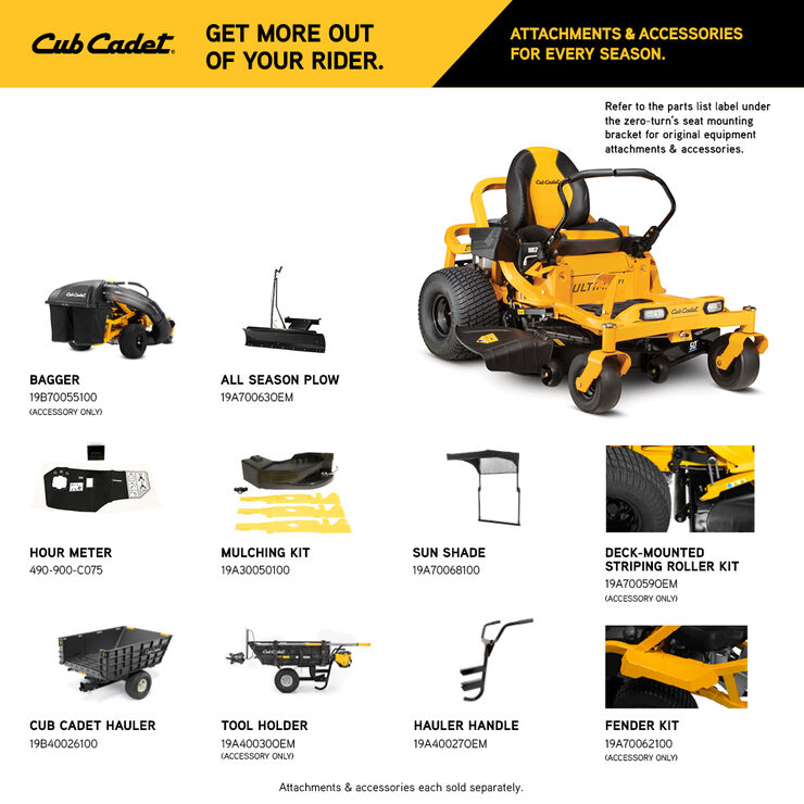 Cub Cadet ZT1 50 (17AIEACLA10) - Precision Power Products