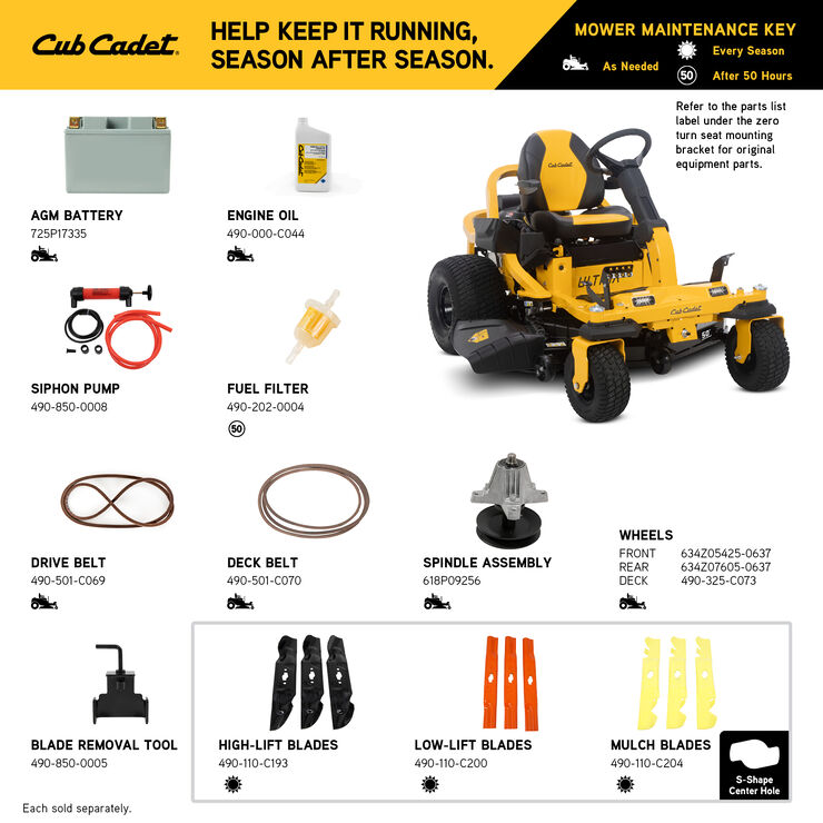 Cub Cadet ZTS2 50 (17BSGGY2A10) - Precision Power Products